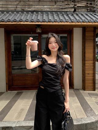 black wide-leg pants