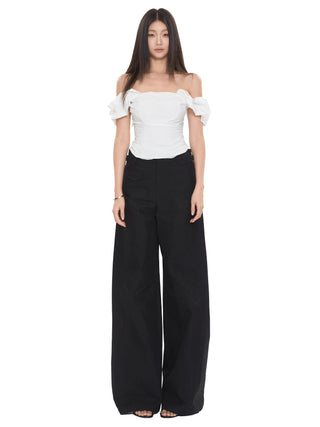 black wide-leg pants