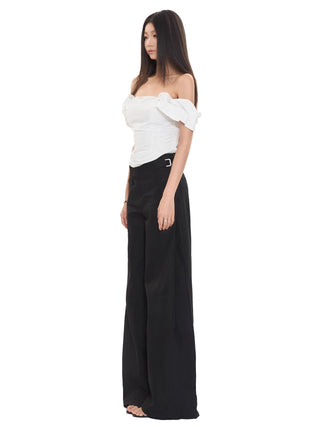 black wide-leg pants