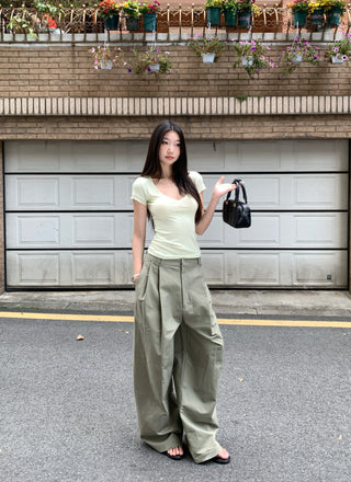 wide-leg draping trousers