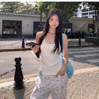 floral wide-leg pants