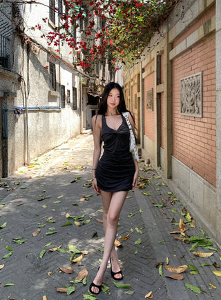 halter spaghetti dress skirt