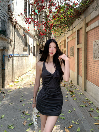 halter spaghetti dress skirt