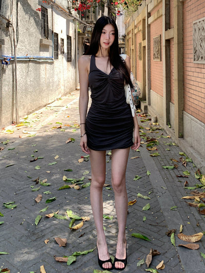 halter spaghetti dress skirt
