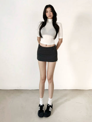 gray A-line skirt