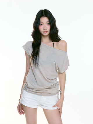 white denim shorts