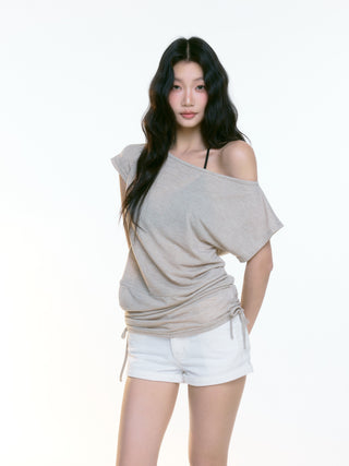 white denim shorts