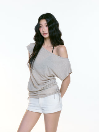 white denim shorts