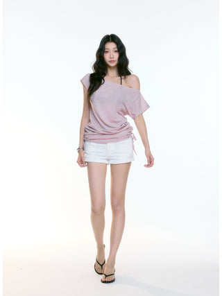 white denim shorts