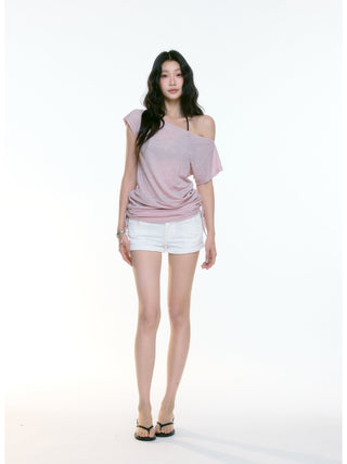 white denim shorts