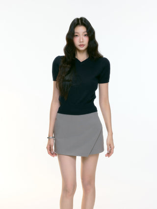 V-neck knit top