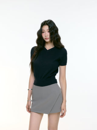 V-neck knit top