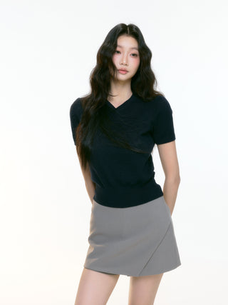 V-neck knit top