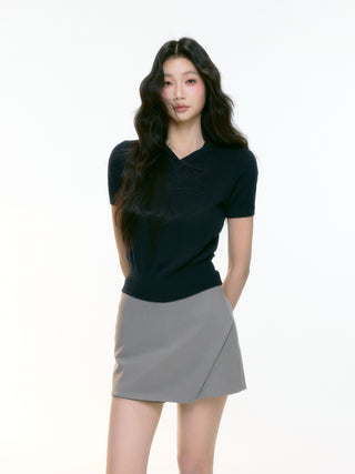 V-neck knit top