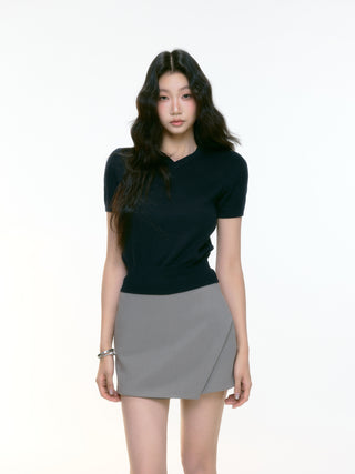 V-neck knit top