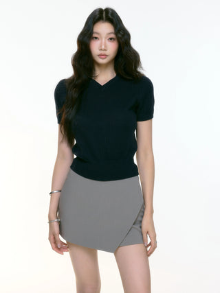 V-neck knit top