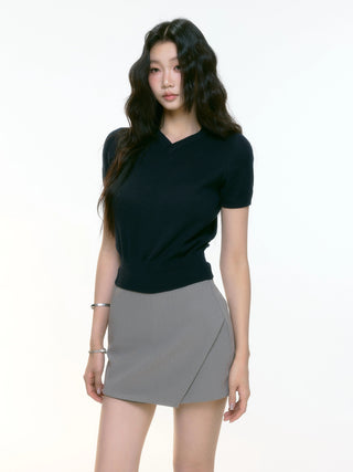 V-neck knit top