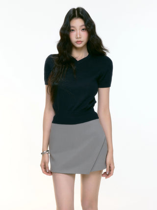 V-neck knit top