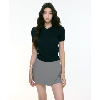 V-neck knit top