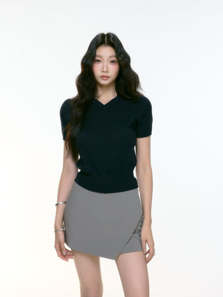V-neck knit top