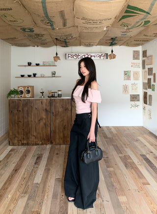 pink off-shoulder Top 01