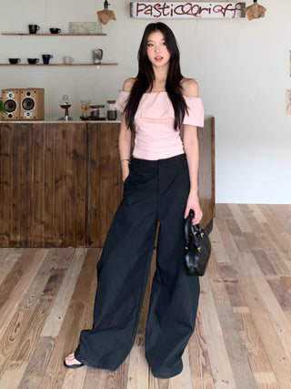 pink off-shoulder Top 01