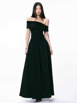 black off-shoulder dress
