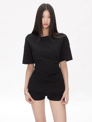 black shoulder top