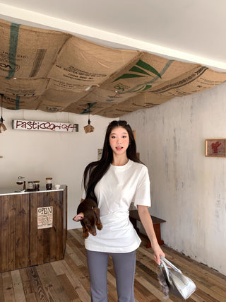 black shoulder top