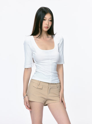 khaki hip shorts