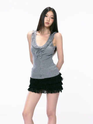 knit sleeveless blouse