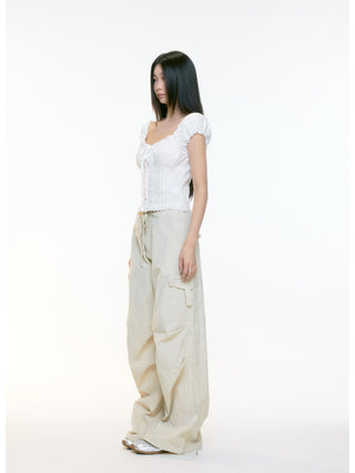 draped overall pants