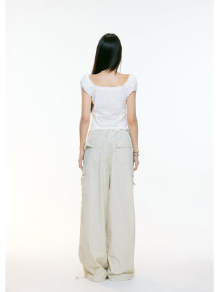 draped overall pants