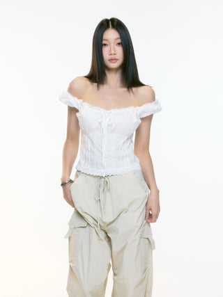 draped overall pants