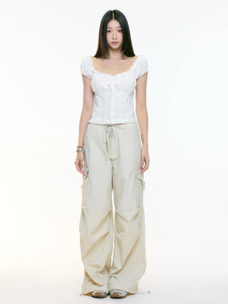 draped overall pants