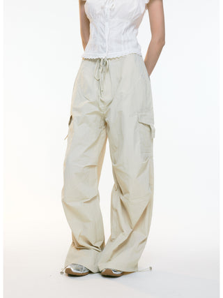 draped overall pants