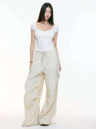 draped overall pants