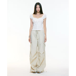 draped overall pants
