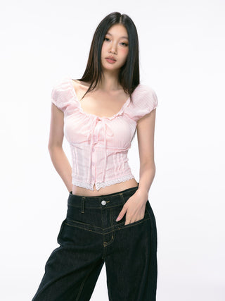 pink off-shoulder Top