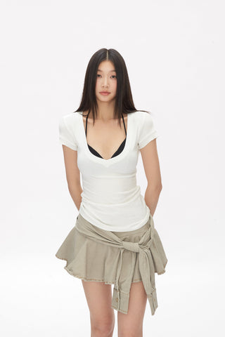 white slim Top