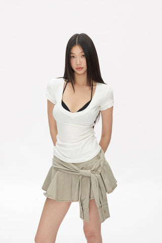 white slim Top