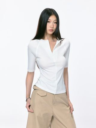 V-collar half sleeve 01