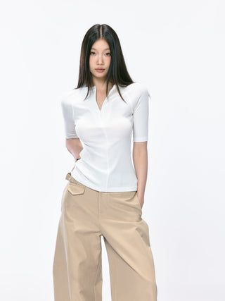 V-collar half sleeve 01