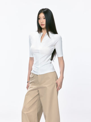 V-collar half sleeve 01