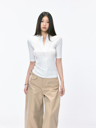 V-collar half sleeve 01