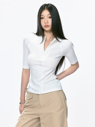 V-collar half sleeve 01
