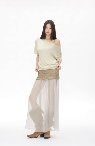 knit mesh skirt