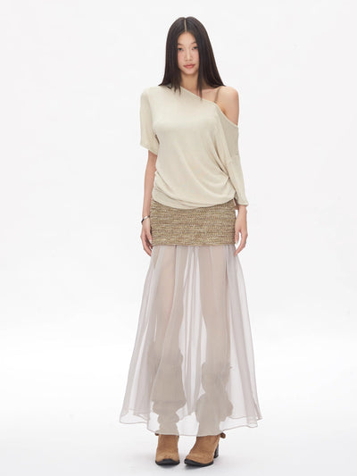knit mesh skirt