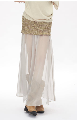 knit mesh skirt