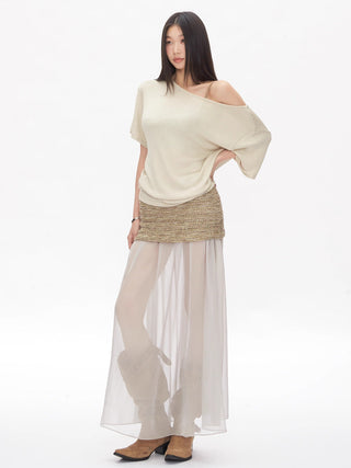 knit mesh skirt
